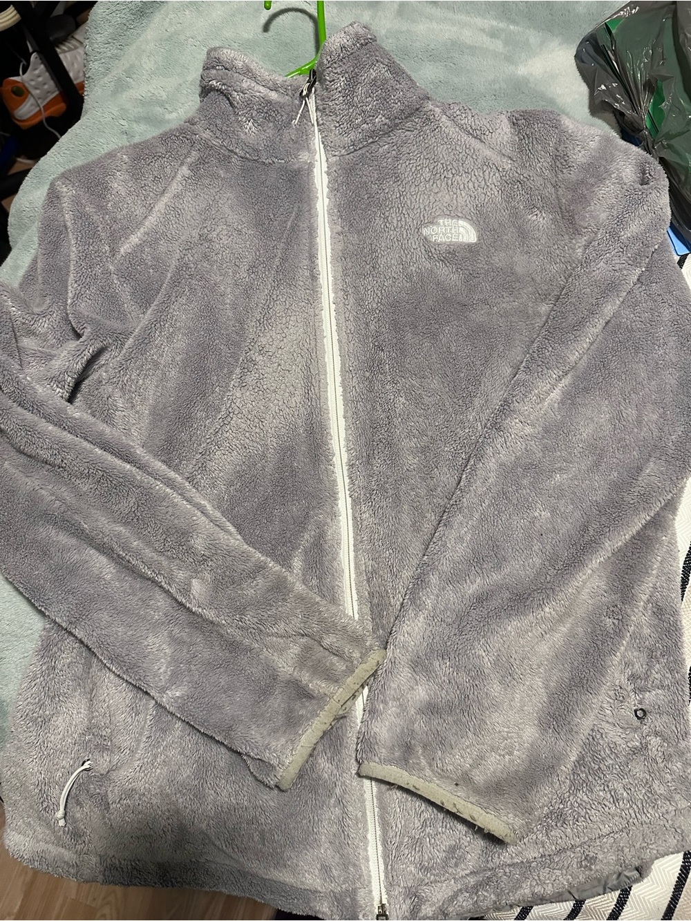 The North Face Plush Full-Zip Fleece Jacket — Gray